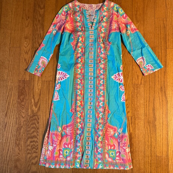 Robert Graham Pink and Blue Long Sleeve Dress Women’s No Size - Picture 1 of 5